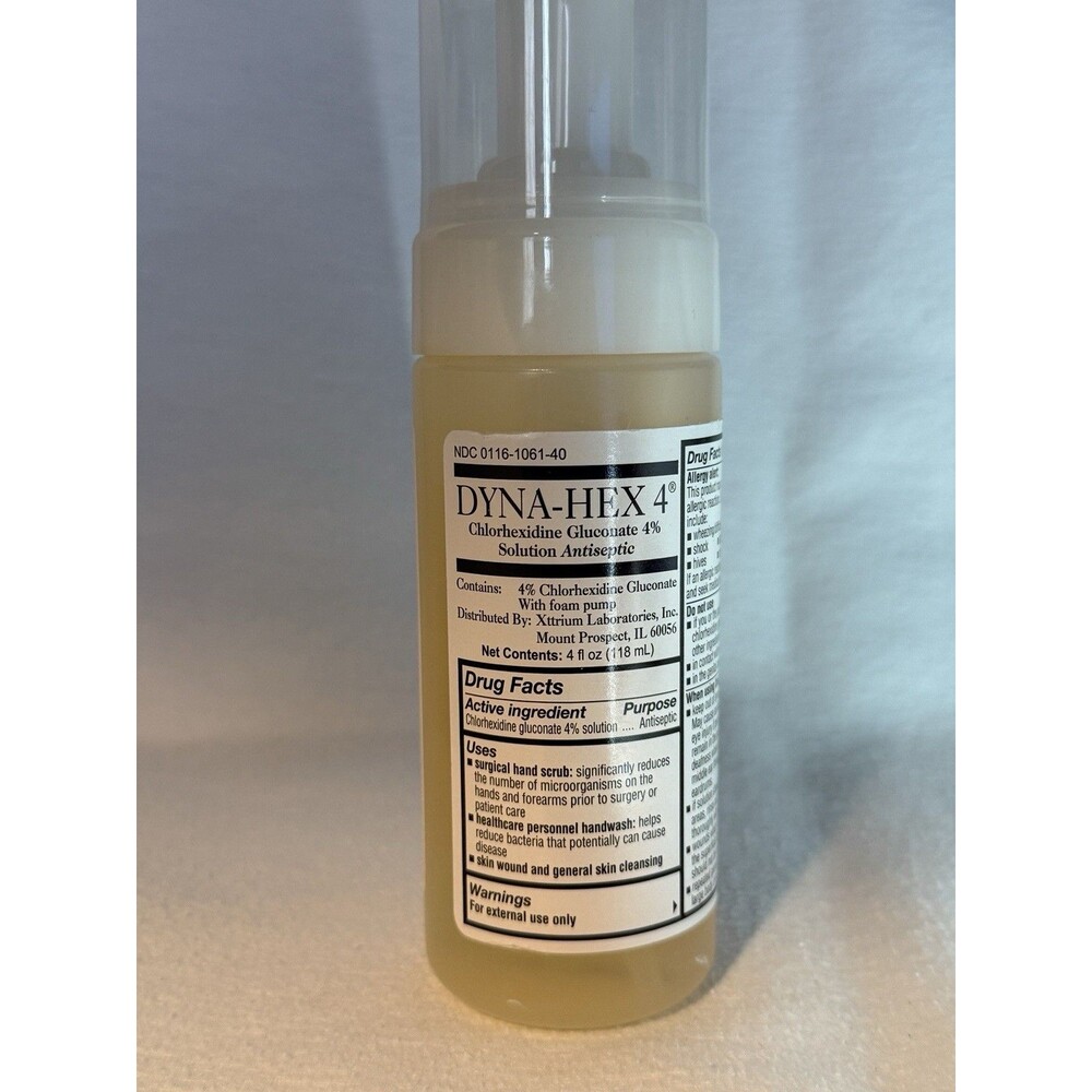 Dyna-Hex 4 Chlorhexidine Gluconate 4% Skin Antiseptic Solution 4 fl oz Foam Pump